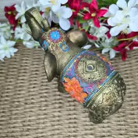 Elefante Abundancia Estatuilla Artesanal Importada Pushkar Dorado Oscuro