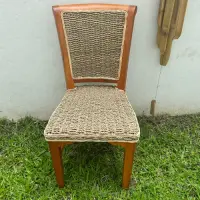 Silla Ratan-seagrass-madera De Oriente Living Galeria Import No Marrón Marrón Claro