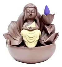 Cascada Humo Niño Buda 13 Cm + 10 Conos De Regalo  Importada