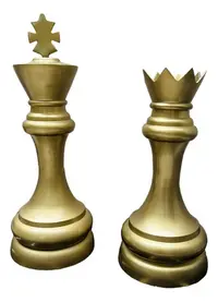 Pieza De Ajedrez Decorativa Rey Aluminio Importado Oriente Dorado Oscuro