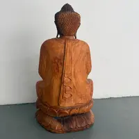 Estatua Gigante Buda 100 Cm Meditando Madera Tallada Impo.