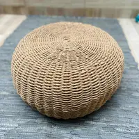 Puf Zen Fibras Naturales Banquito Mesa Artesanal De 30x45 Cm