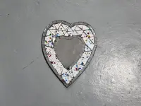 Espejos 20 Cm Importados Indonesia Corazón Venecitas Regalo Blanco Y Azul