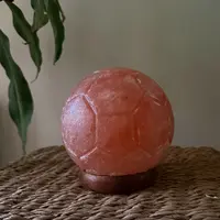 Lampara De Sal Pelota De Futbol Del Himalaya Importada Deco Madera