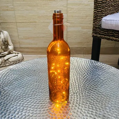 Botella Con Luz Centro D Mesa Farol Fanal Led Regalo Fiestas