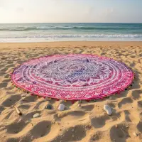 Manta Circular Redonda Hindú 2metros  Mandalas De India!!!