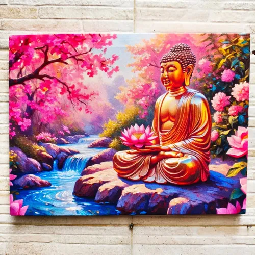 Cuadro De Tela Pintado Artesanal 40x30 Cm  Pushkar Tienda