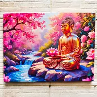 Cuadro De Tela Pintado Artesanal 40x30 Cm  Pushkar Tienda