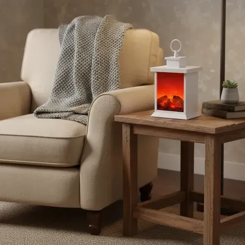 Fanal Importado 30 Cm Símil Fuego Con Movimiento Farol Led Blanco