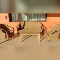 Sillon Artesanal De 3 Cuerpos Apto Galeria De Kraft Y Caña Marrón Claro Brodery