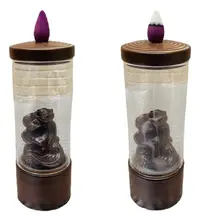 Cascada Humo Cristal 17 Cm Importada Con 10 Conos De Regalo Marrón Modelo 1