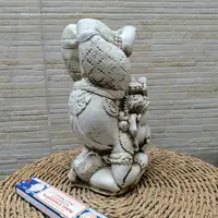 Estatua De Resina Ganesha Yoga Apto Exterior Ideal Jardin Blanco
