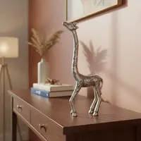 Estatuilla Jirafa Aluminio Import Oriente Deco Hogar 25 Cm