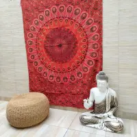 Manta Hindu Cubre Cama 1 Pl Mandala Algodón India Lona Tapiz