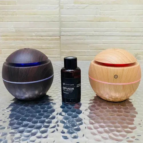 Humidificador Aromatico + Esencia Simil Madera Usb Y Led