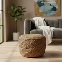 Puff Natural Yute Rustico Importado Banco Mesa Artesanal Modelo 1
