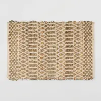 Alfombra Importada De India 100% Artesanal Tejida En Yute 90 Cm 60 M Beige