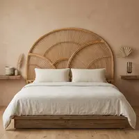 Respaldo Cabecera Cama Sommier Bamboo Decorativo Importado Marrón Claro