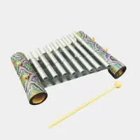 Xilofon Artesanal 25 Cm Importado Oriente Instrumento Plateado