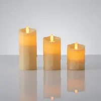 Juego 3 Velas Led C Movimiento Importadas De 7-9-11cm A Pila Vela Led X3