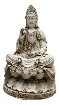 Estatuilla Kwan Yin Gigante Apto Exterior 65 Cm Jardin Blanco