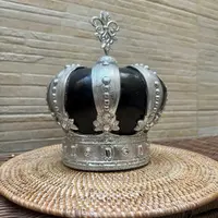 Corona Rey Reina Decorativa Cerámica Importada Adorno Plateado