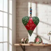 Móvil Decorativo Hindú De Metal `pintado Artesanal Importado