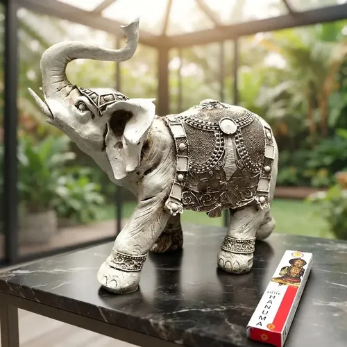 Estatua Elefante Hindu De Jardin 45cm Resina Apto Exterior Modelo 2