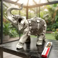 Estatua Elefante Hindu De Jardin 45cm Resina Apto Exterior Modelo 2