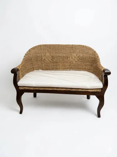 Sillon 2 Cuerpos Indonesia Seagrass Y Madera Pushkar Tienda Marrón