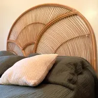 Respaldo Cabecera Cama Sommier Bamboo Decorativo Importado Marrón Claro