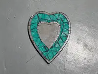 Espejos 20 Cm Importados Indonesia Corazón Venecitas Regalo Turquesa