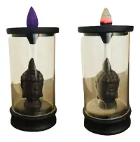 Cascada Humo 13 Cm Cristal Buda Importado + 10 Conitos