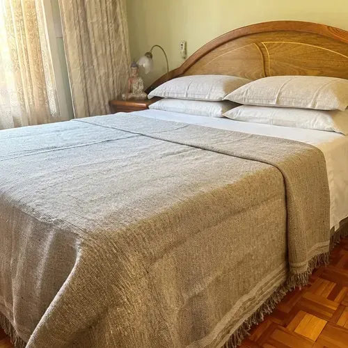 Manta Rustica Artesanal 230x240cm Hilado Fino Estilo Country