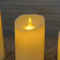 Juego X 3 Velas Led Con Moviiento Importadas Pila 15-12-10cm