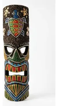 Mascara De Madera Estilo Tribal Decorativa Oriente Artesanal Marrón