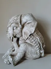 Elefante Abundancia Estatua Resina Imponente Pushkar Tienda Blanco