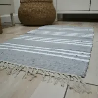Alfombra Importada India Algodón Costado Pie Cama Baño Deco