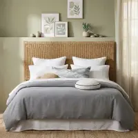 Respaldo Artesanal Kraft Madera 160cm (hacemos A Medida Tmb) Beige