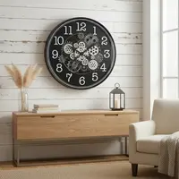 Reloj Importado De Pared Grande Decoración Living Comedor Negro