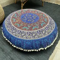 Fundas De Puff, Zafu Mandala. Hecha En India. Algodón 100%