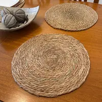 Plato De Sitio 40cm Yute Nral. Individual Importado Vietnam  Marrón Claro