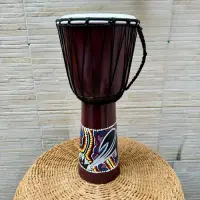 Djembe Instrumento D Indonesia Artesanal Cuero Madera Import Marrón