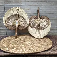 Abanico Artesanal Fibras Naturales Importado Indonesia