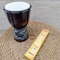 Djembe Artesanal Importado Indonesia Labrado 20 Cm Original Marrón