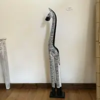 Estatuilla Cebra 150cm Madera Importado India Oriente Blanco