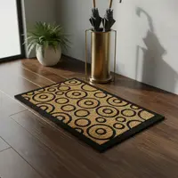Tapete Alfombra 40 X 60 Cm Felpudo India Fibra Coco Y G Eva 40 Cm 60 Cm Negro