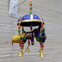 Movil Decorativo Importado India Calesita Llamador Elefantes