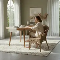Sillón Swan Artesanal Fibra Natural-caña Apto Galería Silla 