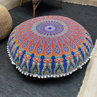 Fundas De Puff, Zafu Mandala. Hecha En India. Algodón 100%